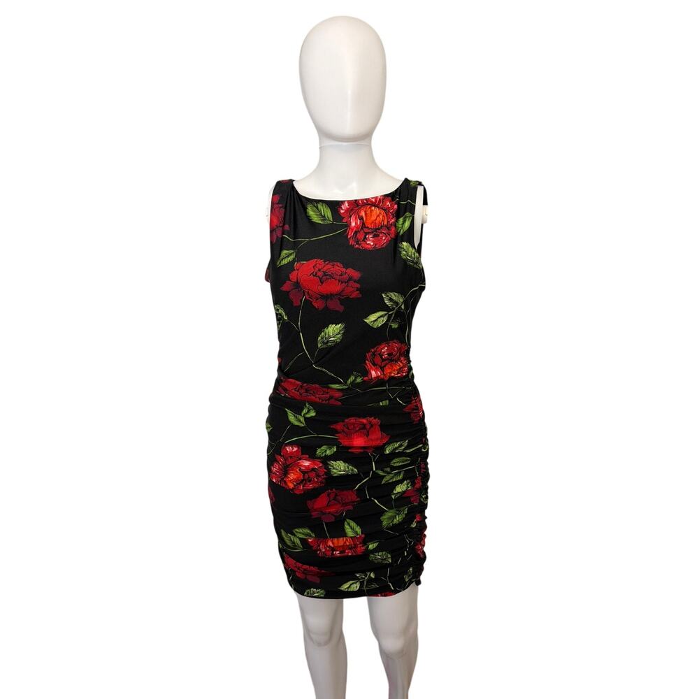 AFRM Woman Black Tropical Floral Palm Bodycon Dress Size M Medium